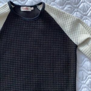 Two-tone quilted cotton sweatshirt